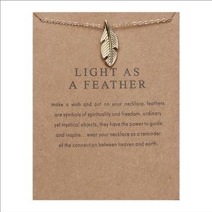 Make a Wish necklace. Feather. Light as a Feather